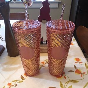 NEW Starbucks Holiday 2021 Jeweled Tumbler Rose Gold Cold Cup, 24oz LAST One